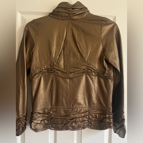 Bronze leather jacket size Small - Picture 7 of 13
